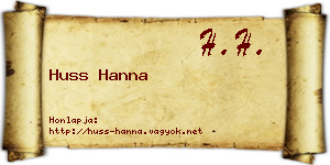 Huss Hanna névjegykártya